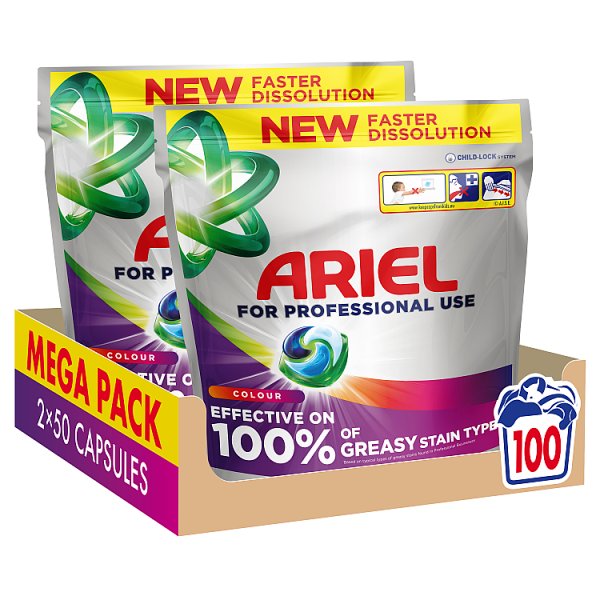 Ariel Professional All-in-1 Pods Washing Detergent Capsules Colour 100 Washes